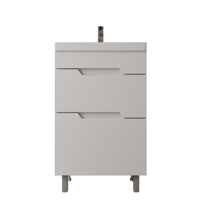 Тумба напольная Onika Ламина 60 с раковиной Фостер 60, белая