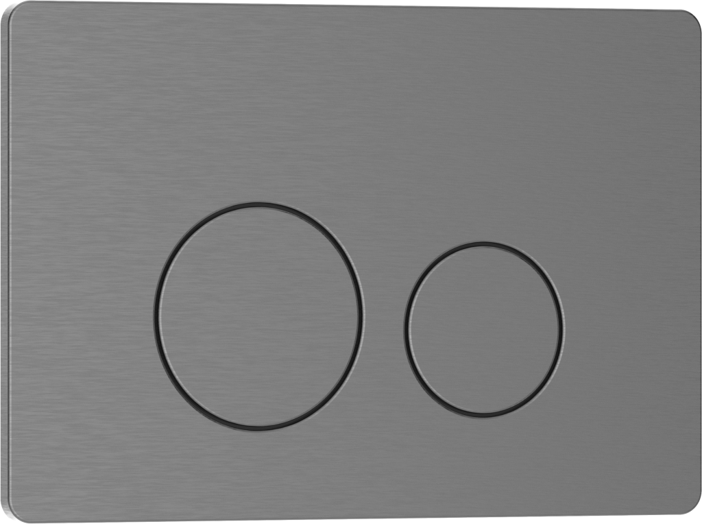 Кнопка смыва Iberica Blanca INOX-О, нержавеющая сталь, механическая, вороненая сталь