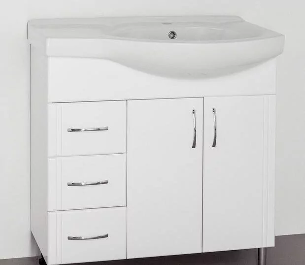 Тумба напольная Style Line Эко Стандарт №25 L 82 с раковиной Коралл 82, белая