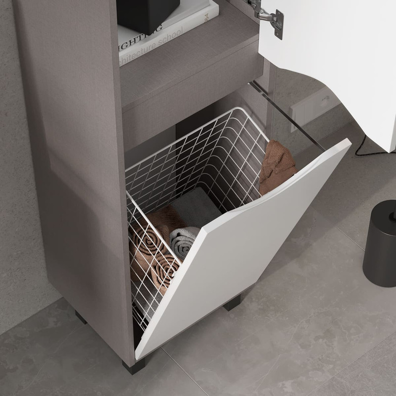 Пенал EQUIL Smile 40 напольный лен антрацит/графит, L/R