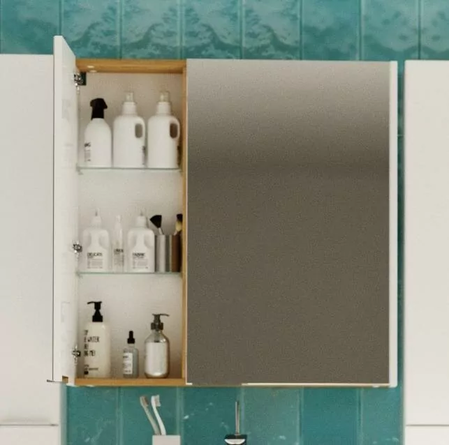 Зеркало-шкаф 1Marka Gaula 60 White, 2 двери, белый