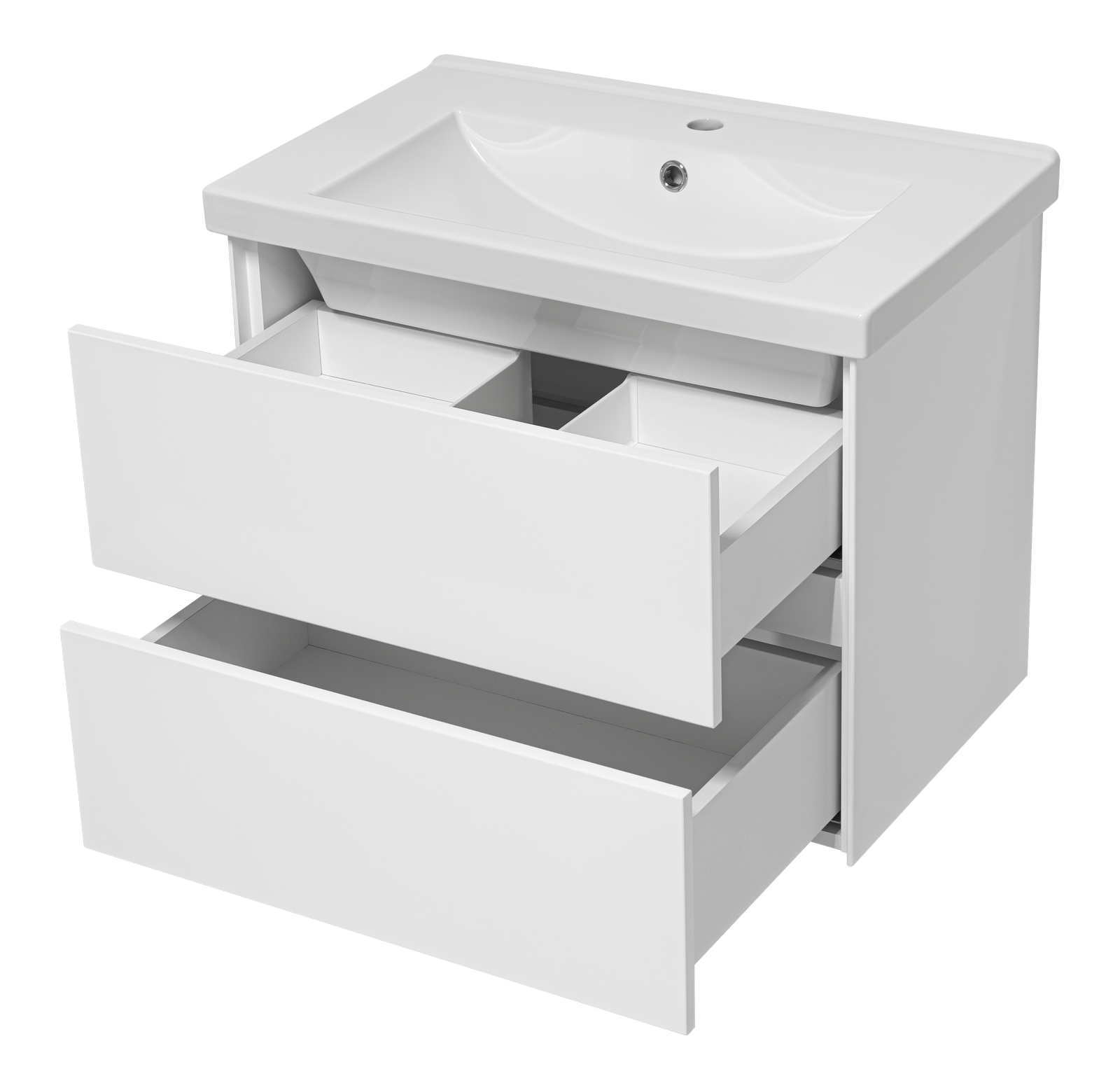 Тумба с раковиной Misty Твист 70 подвесная (белая)