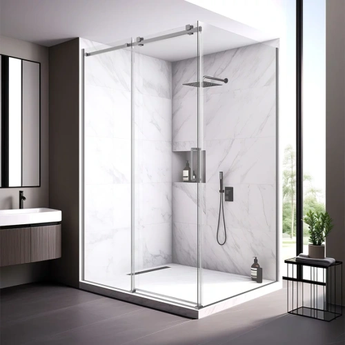 Душевой угол Veconi Rovigo RV-075GR, 1300х800х2000 графит брашинг, стекло прозрачное