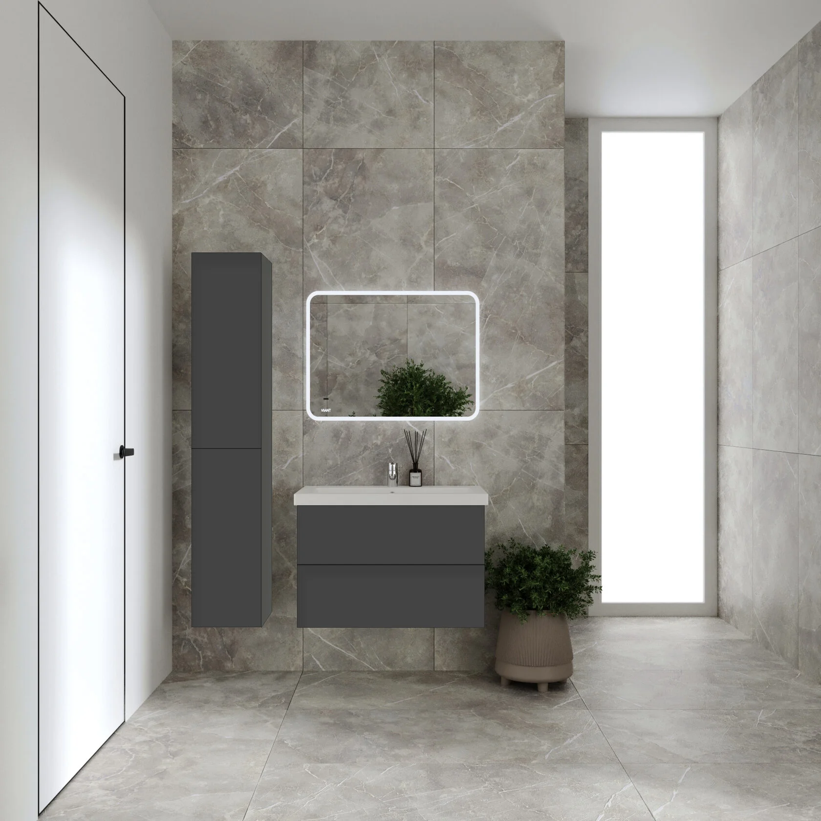 Пенал подвесной Viant София 30 R графит