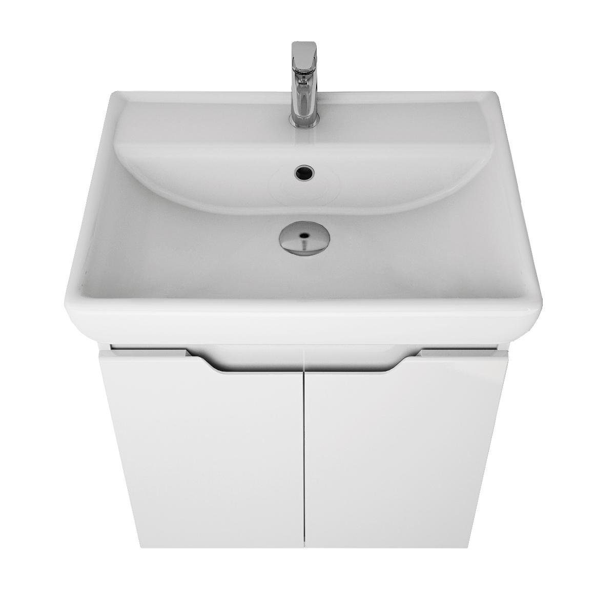 Тумба с раковиной подвесная Dreja Q(D) 60 см, белый