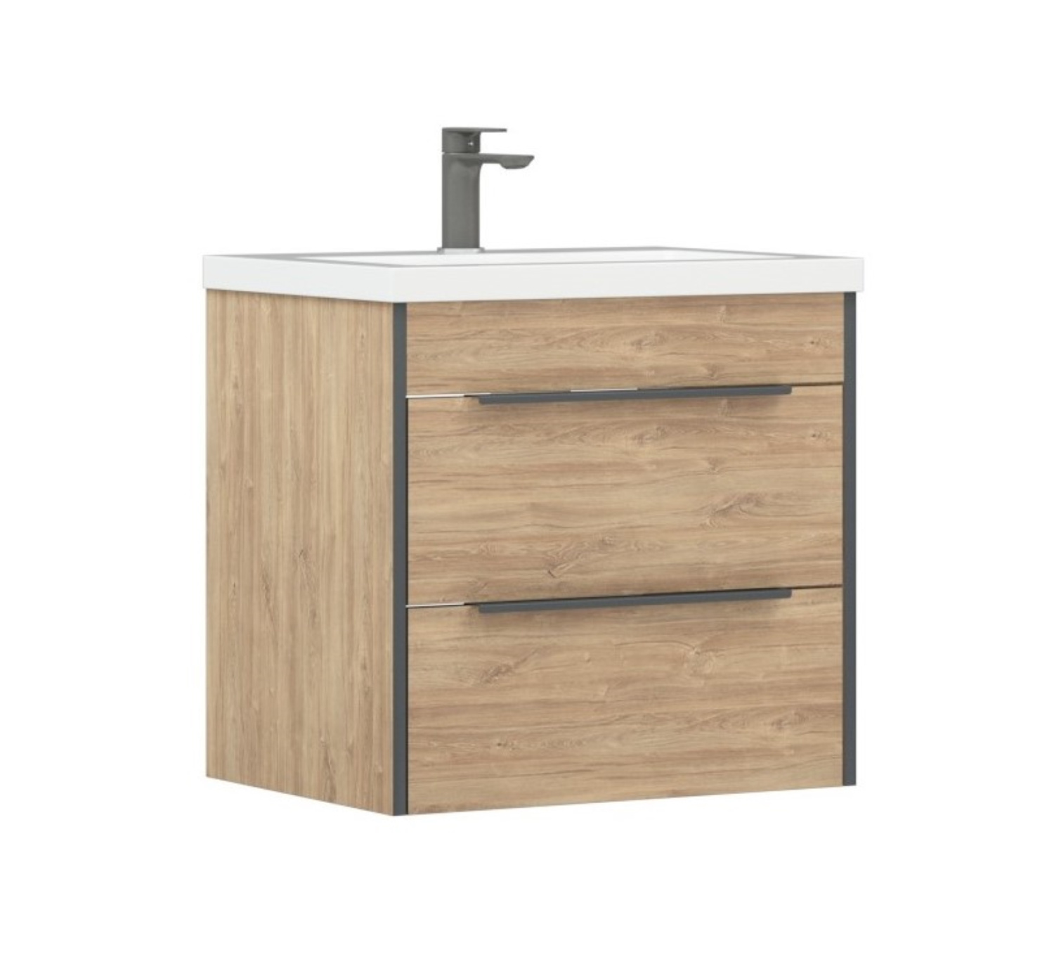 Тумба подвесная Corozo Форест 60 Z2 с раковиной Сомо 60 дуб конзас