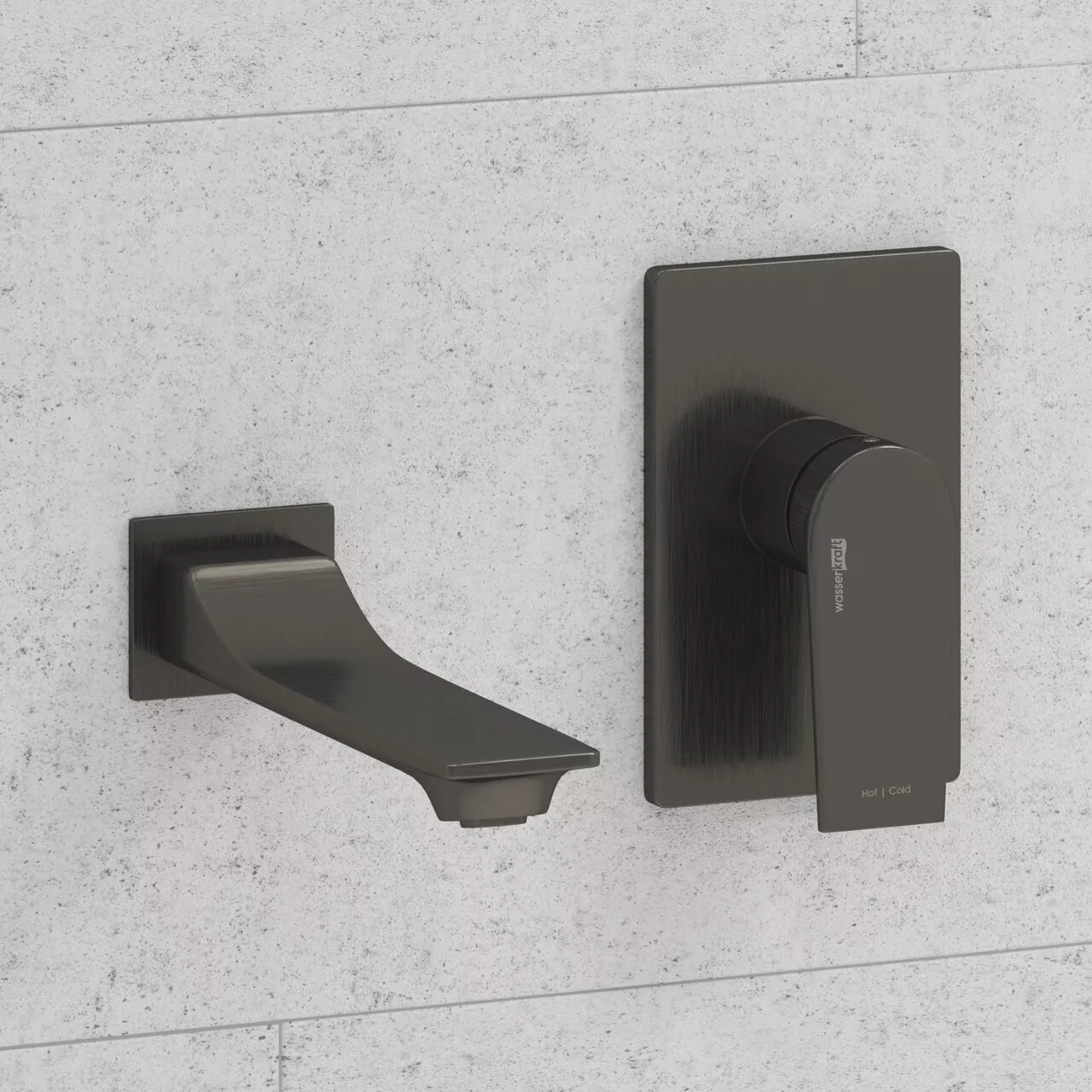 Смеситель для раковины WasserKraft Wiese A84563 оружейная сталь