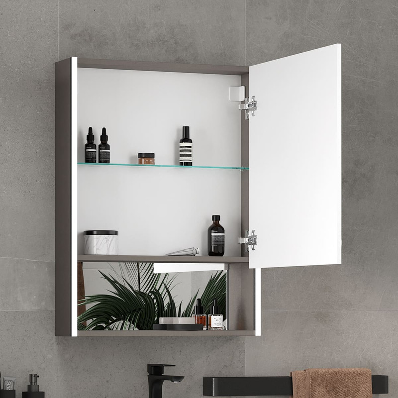 Зеркальный шкаф EQUIL Smile LED 60 лен антрацит, R