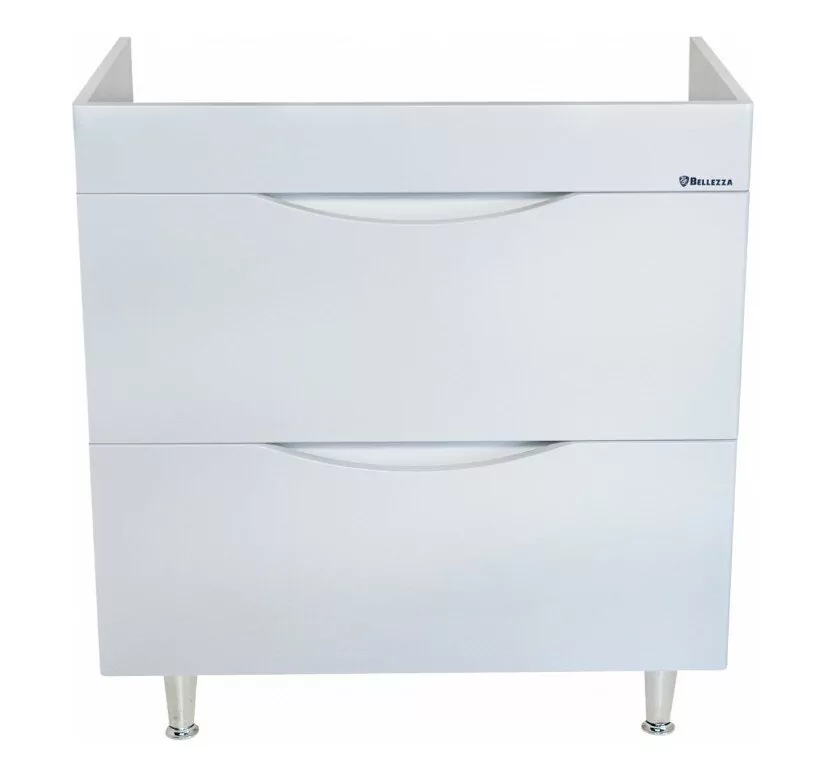 Тумба c раковиной Bellezza Санриса 80 напольная, 2 ящика, белая
