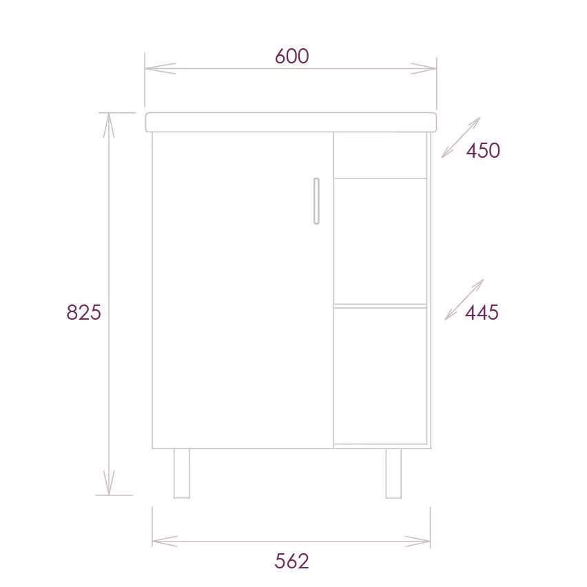 Тумба с раковиной Onika Тимбер 60 напольная, белый матовый/дуб сонома