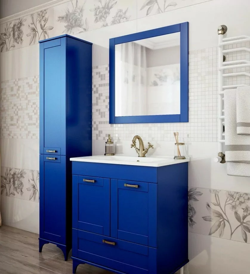 Тумба с раковиной Sanflor Ванесса 75 напольная, индиго от магазина Vanna-Vanna.ru!