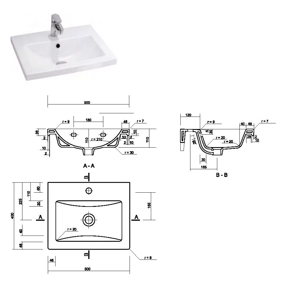 Тумба напольная Corozo Теона 50 Z2 с раковиной Сомо 50, белый
