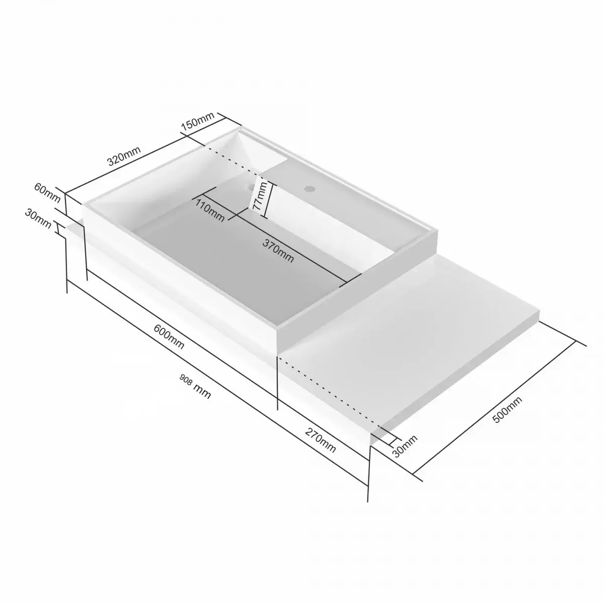 Тумба напольная Санта Марс 29 с раковиной Юпитер 90x50 под стиральную машину левая, 2 ящика, белая от магазина Vanna-Vanna.ru!