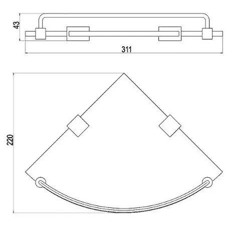 Полка Timo Selene 10073/00 хром