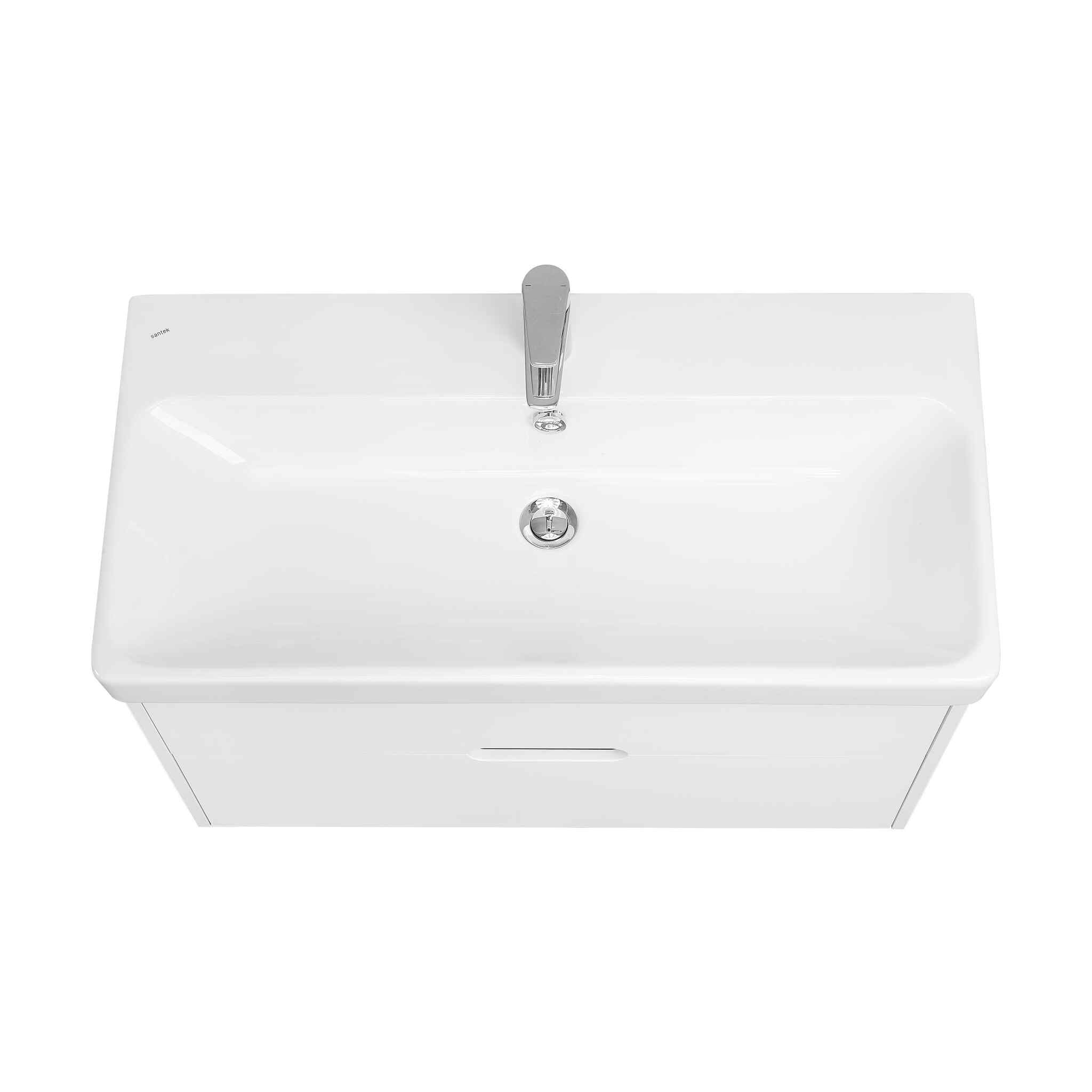 Тумба Aquaton Оливия 90 с раковиной Адриана 90 подвесная, 2 ящика, белый матовый