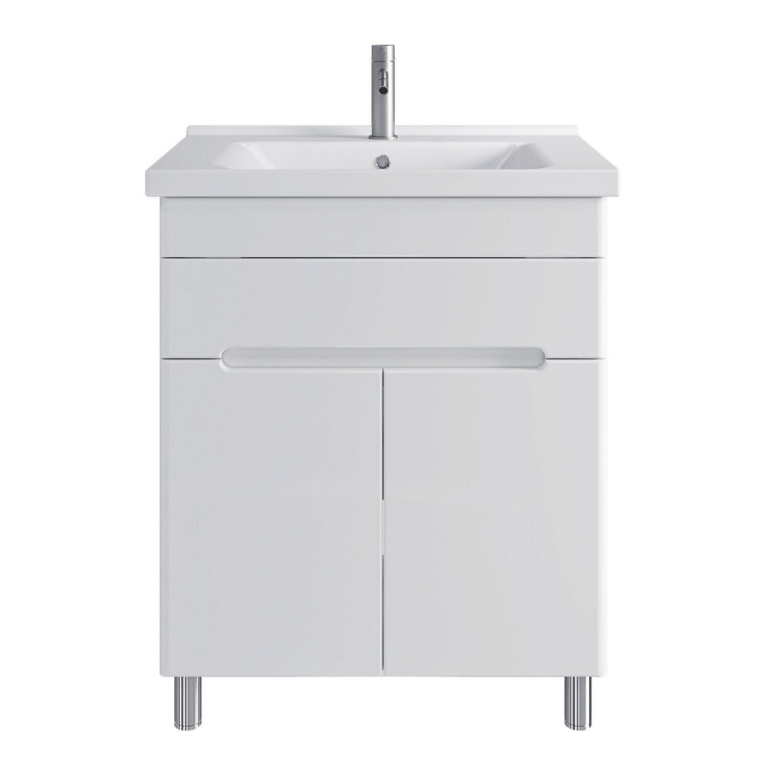 Тумба напольная SanStar Модена 70 с раковиной Миранда 70 белая