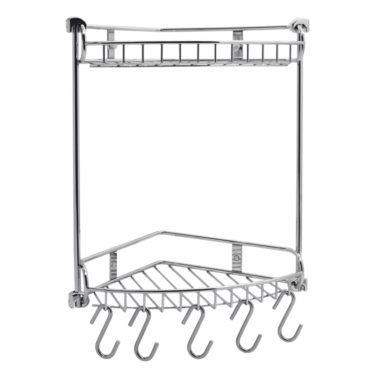 Полка WasserKraft K-1222 с крючками, хром