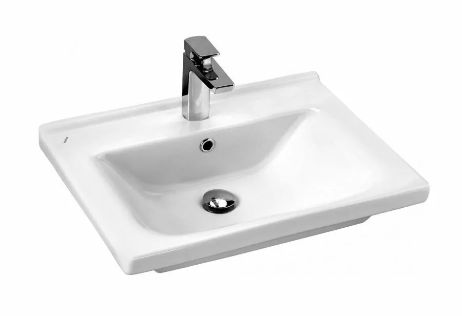 Тумба с раковиной Асб-мебель Марко 60-2.1 напольная, 1 дверь, 2 ящика, белый/дуб золотой