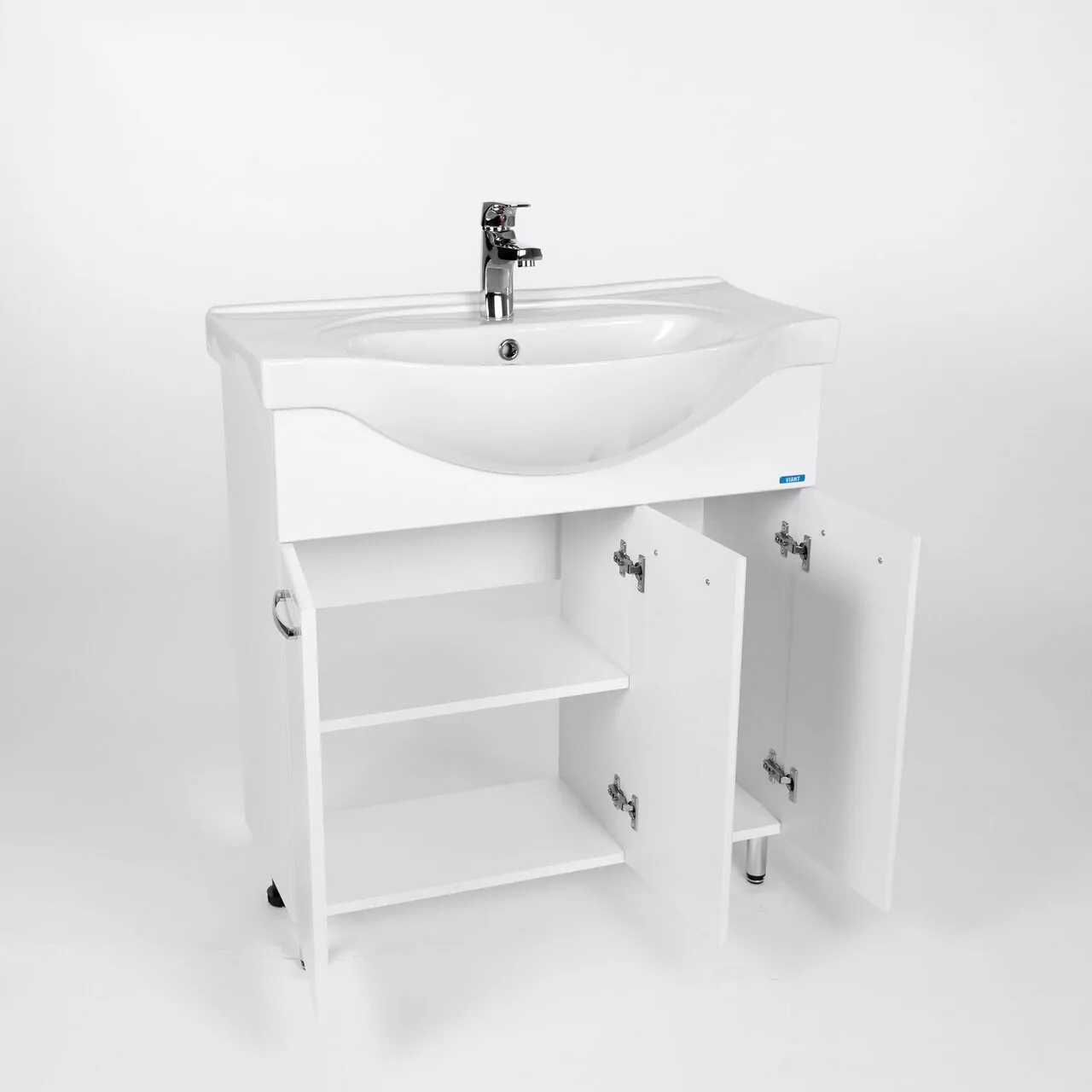 Тумба напольная Viant Милан 80 с раковиной Erica 80, белый