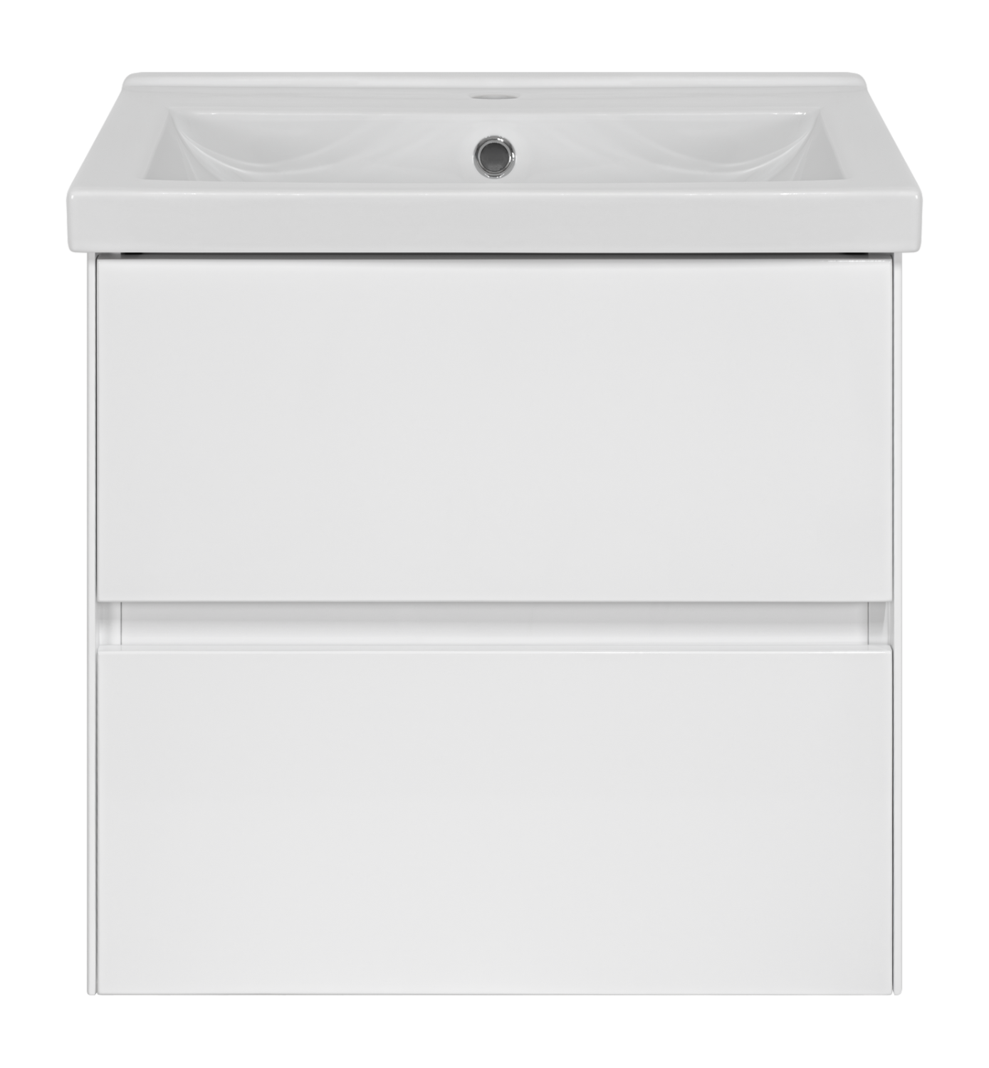 Тумба с раковиной Misty Твист 60 подвесная (белая)