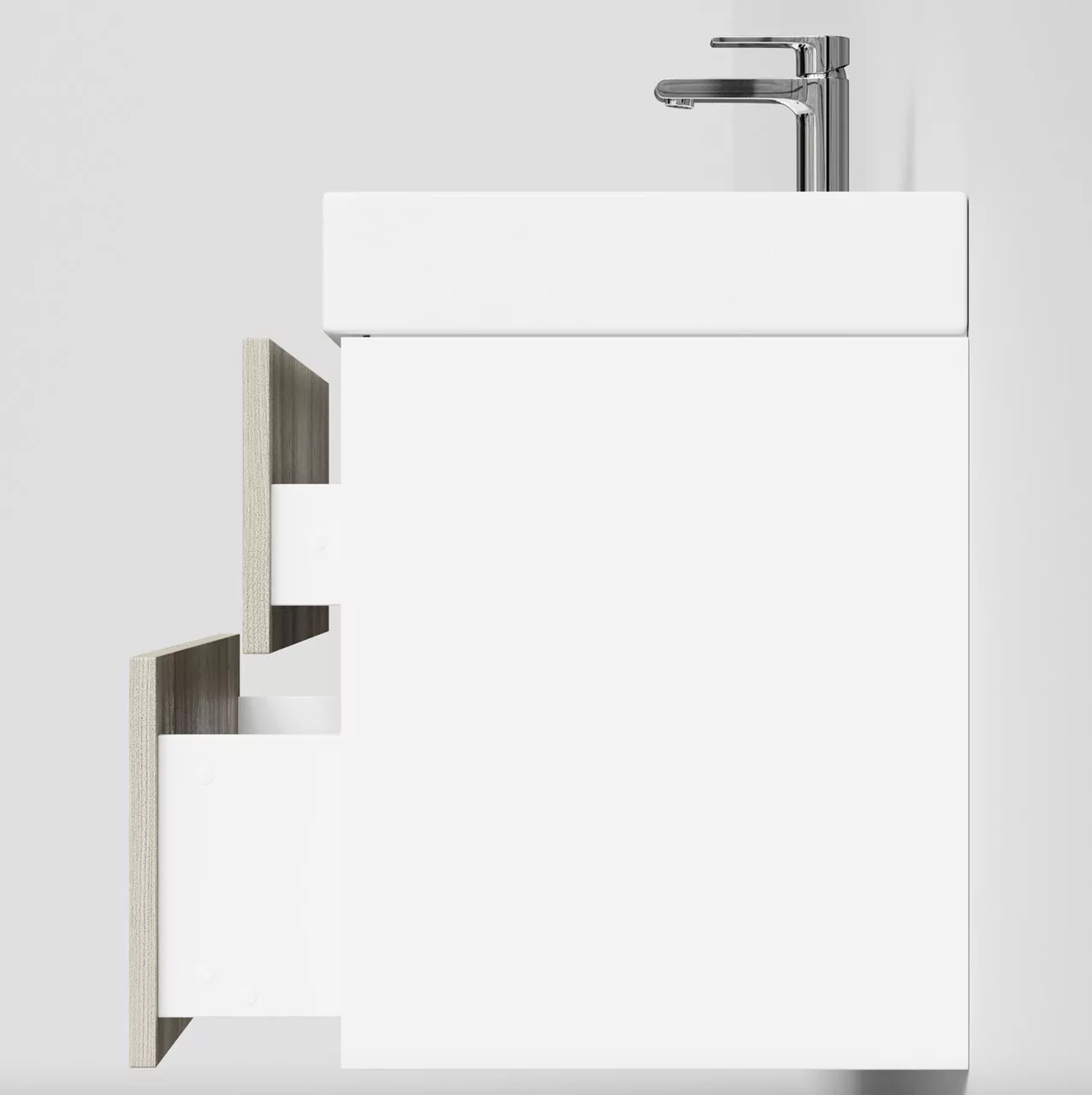 Тумба подвесная Vod-ok Лоренцо 85 с раковиной Stance 85, дуб + 6 цветов