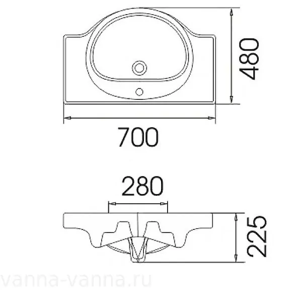 Тумба с раковиной Bellezza Анкона 70 напольная, белая
