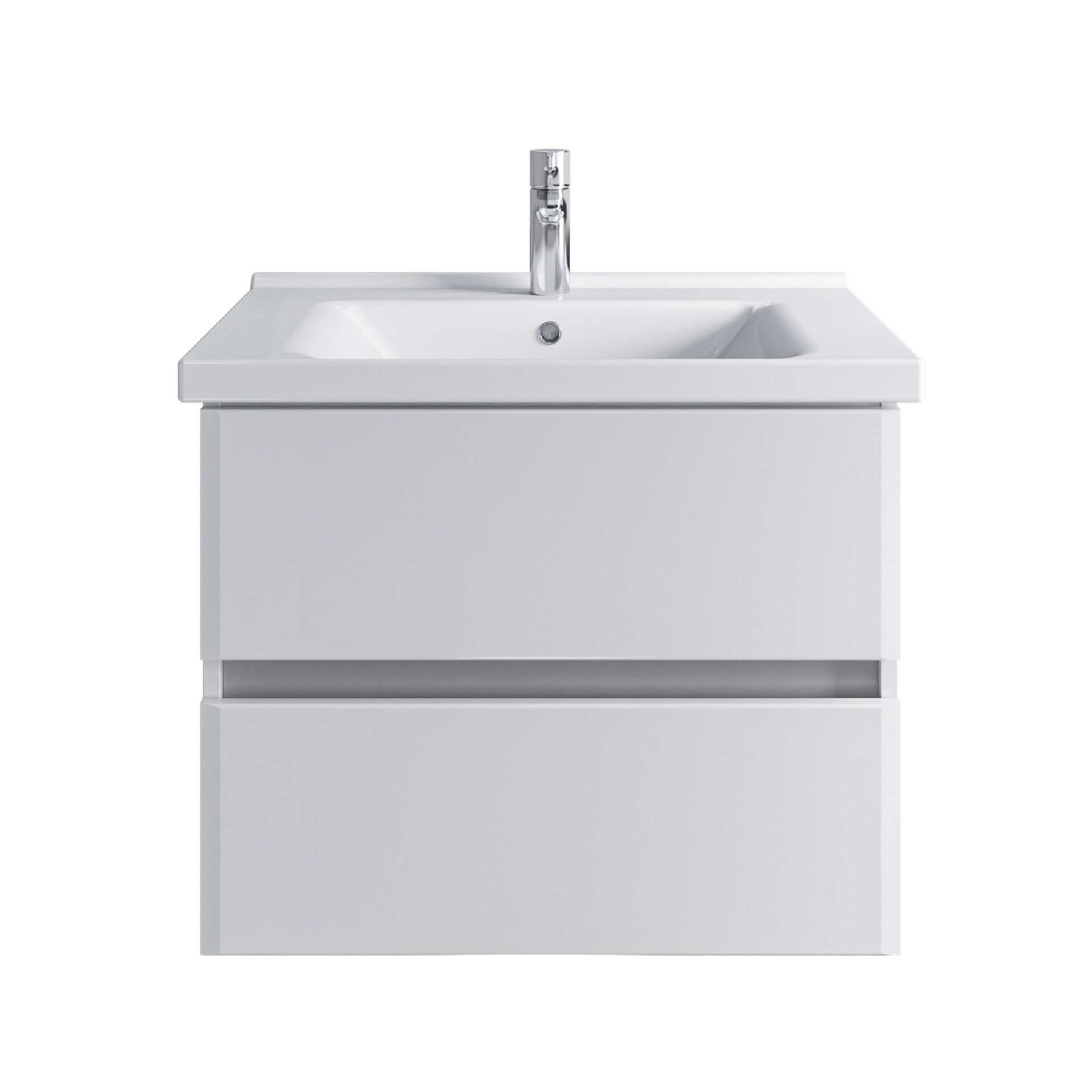 Тумба подвесная SanStar Велья 70 с раковиной Миранда 70 (комплект), белая