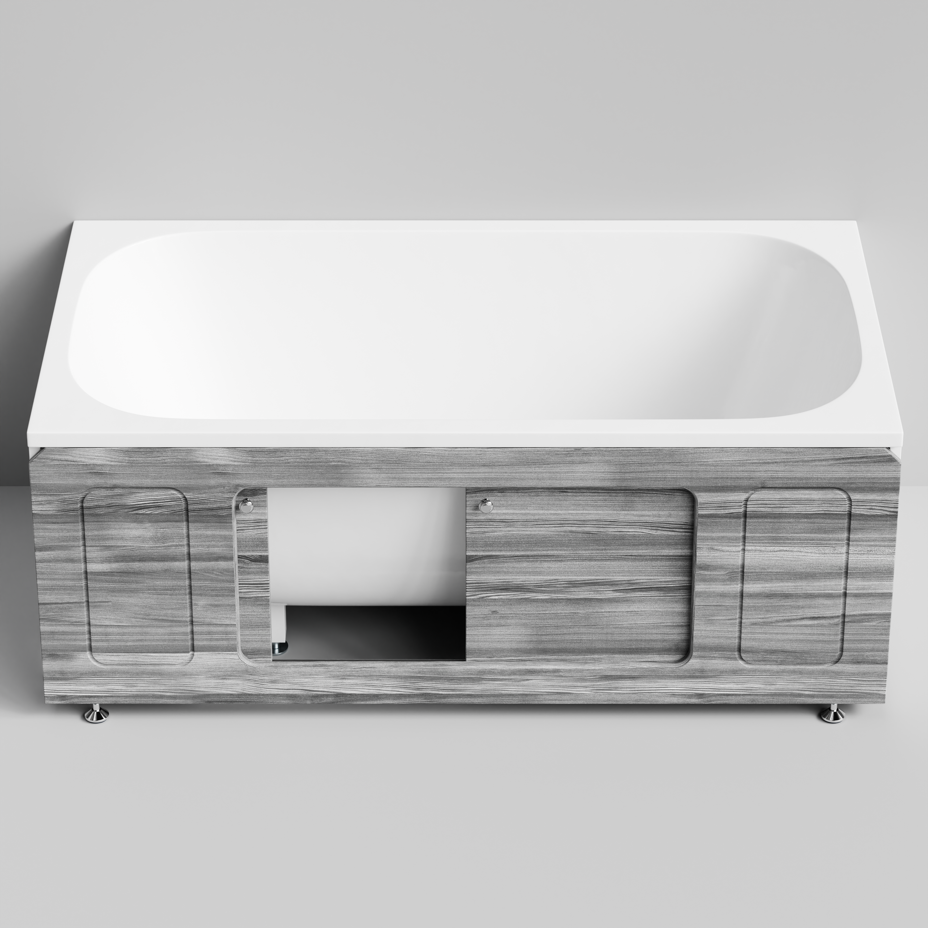 Экран под ванну Vod-ok Лидер 150 раздвижной Лиственница структурная контрастно-серая