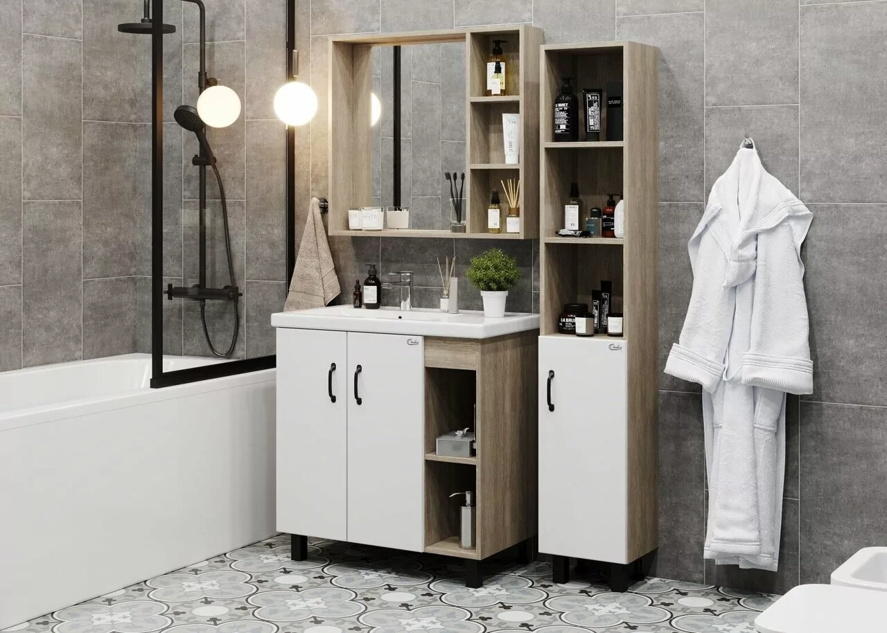 Зеркало-шкаф Onika Тимбер 80.00 дуб сонома