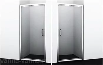 Душевая дверь WasserKraft Salm 27I12 100 в нишу, распашная, прозрачное стекло, хром от магазина Vanna-Vanna.ru!