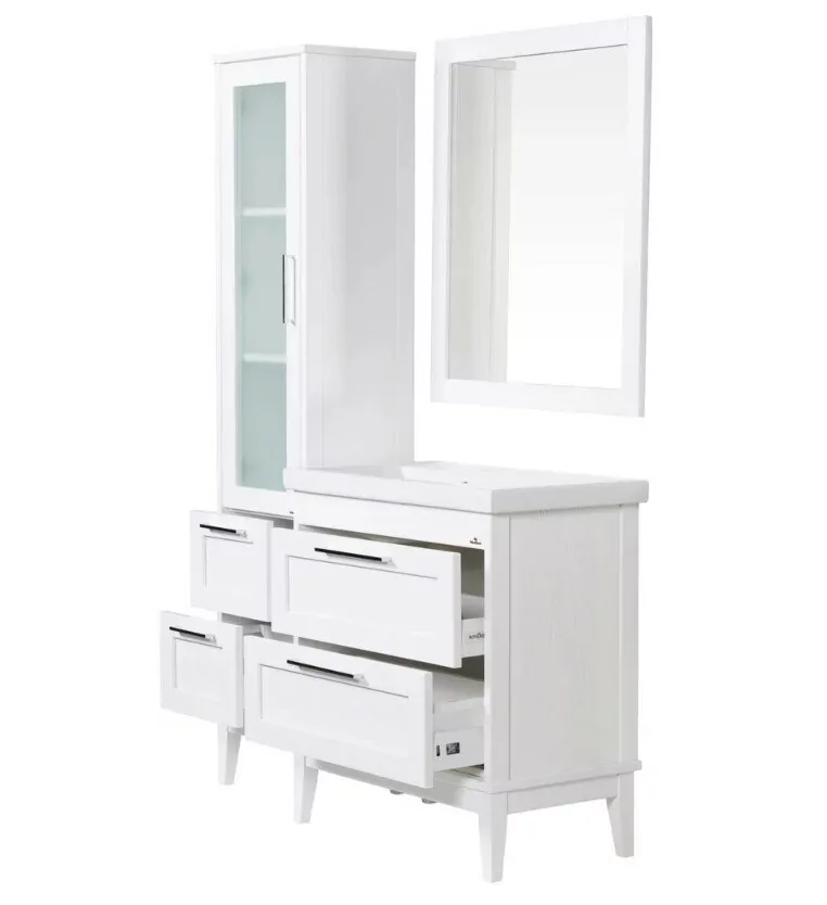 Пенал напольный ValenHouse Эйвори 40 L белый