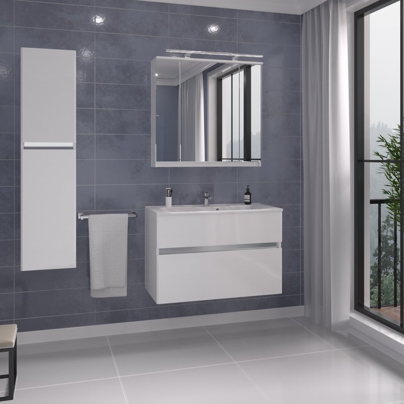 Зеркальный шкаф подвесной SanStar Универсальный 80 белый