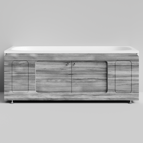 Экран под ванну Vod-ok Лидер 150 раздвижной Лиственница структурная контрастно-серая