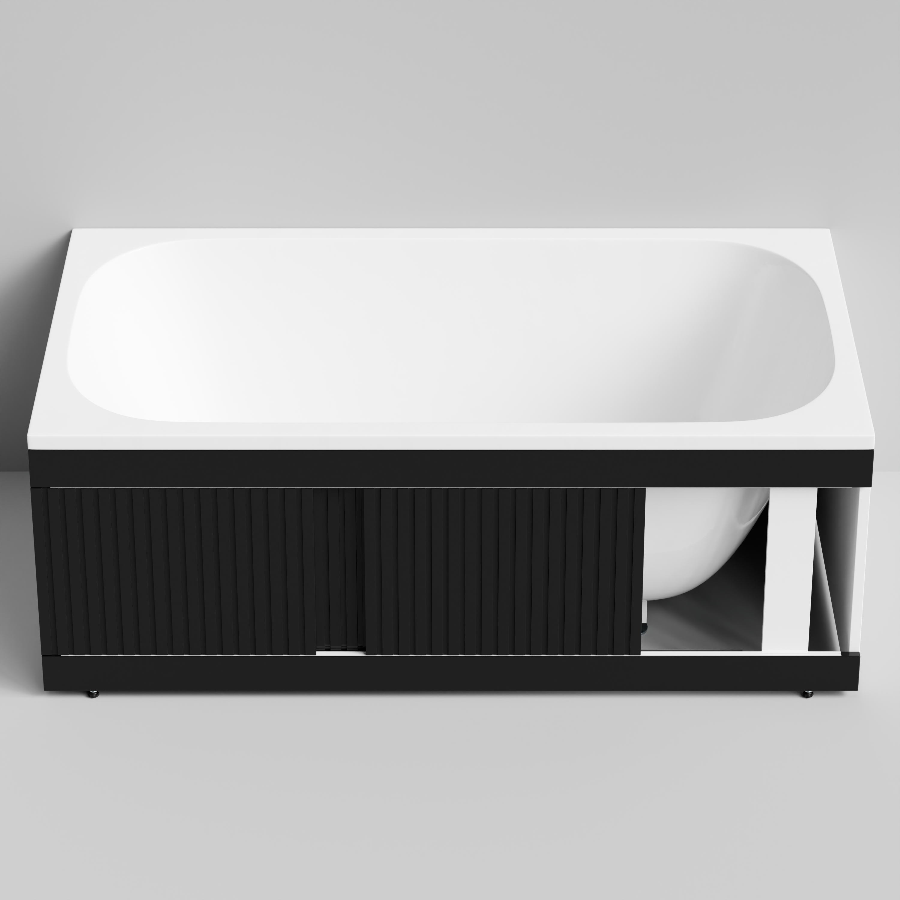 Экран под ванну Vod-ok Тач 150 раздвижной Черный глянец