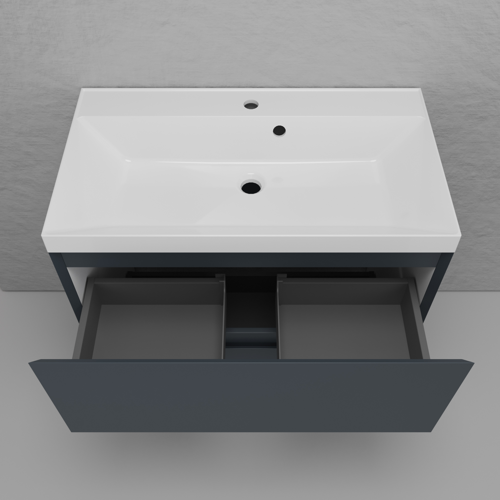 Тумба напольная Style Line Манхэттен 80 Эмаль, с раковиной Asti 80 белый, графит