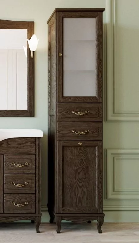 Пенал напольный ValenHouse Эллина 40 R с корзиной, кальяри, бронза