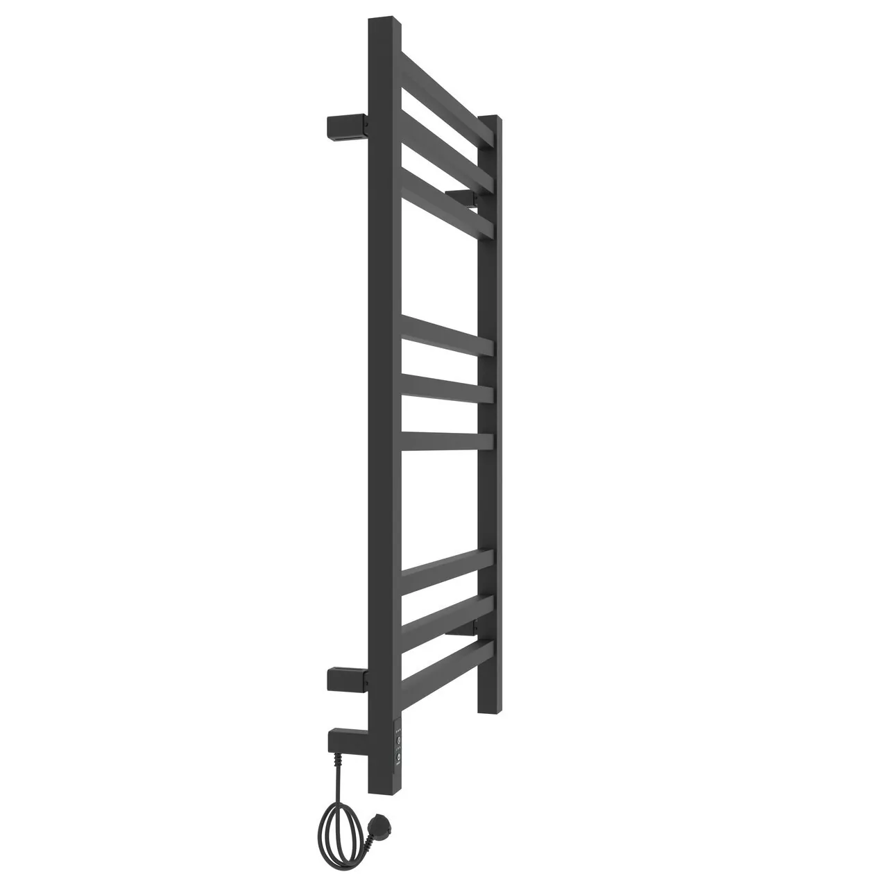 Полотенцесушитель электрический Laris Астор ЧКЧ П9 350х700 с терморегулятором, левый, черный матовый