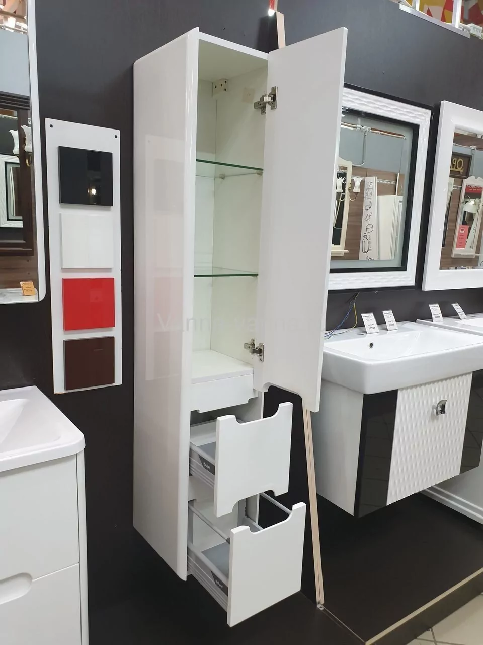 Пенал Vod-ok Elite Флорена 30 L/R подвесной, белый