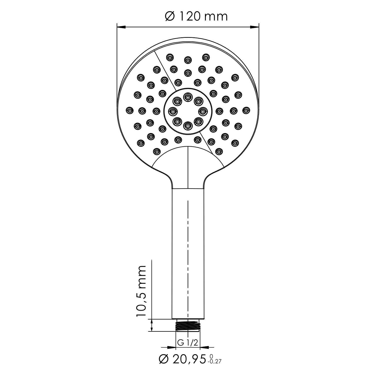 Лейка душевая WasserKraft A357 никель, 3 режима