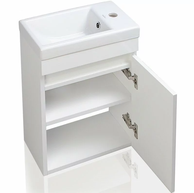 Тумба подвесная Style Line Compact 40 с раковиной Como 40, белая