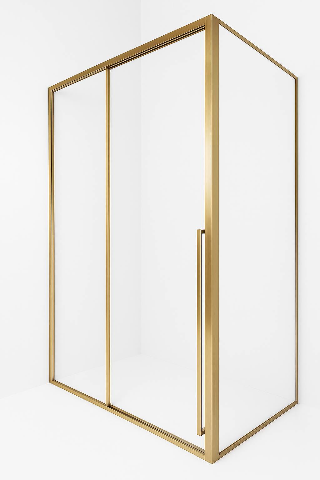 Душевая дверь Timo TDSS-140/17C-8R, 1400*2000, стекло прозрачное TSS-900/17C-8 900*2000, профиль матовое золото