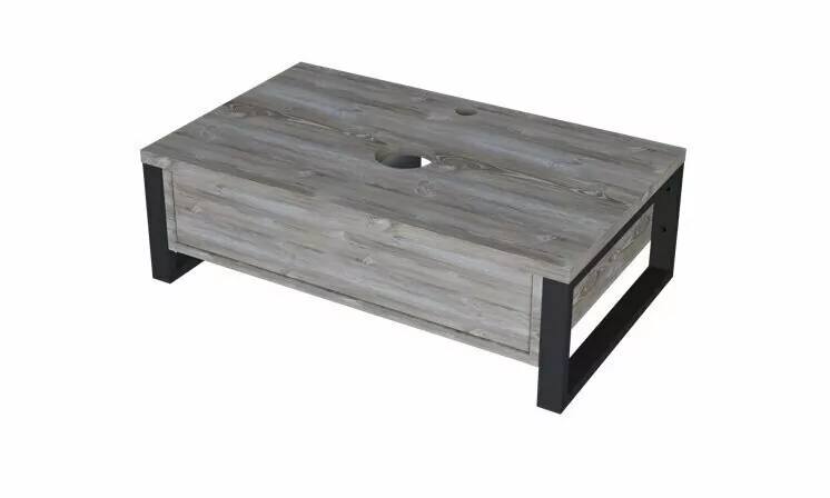 Тумба подвесная 1Marka Grunge loft 100П с раковиной Roll 53, 1 ящик, дуб намибия