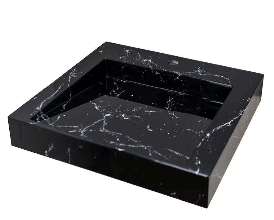 Раковина Stella Polar Берта 60х55 черный мрамор