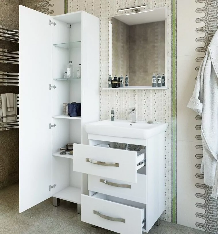 Пенал Sanflor Одри 40 L напольный, белый