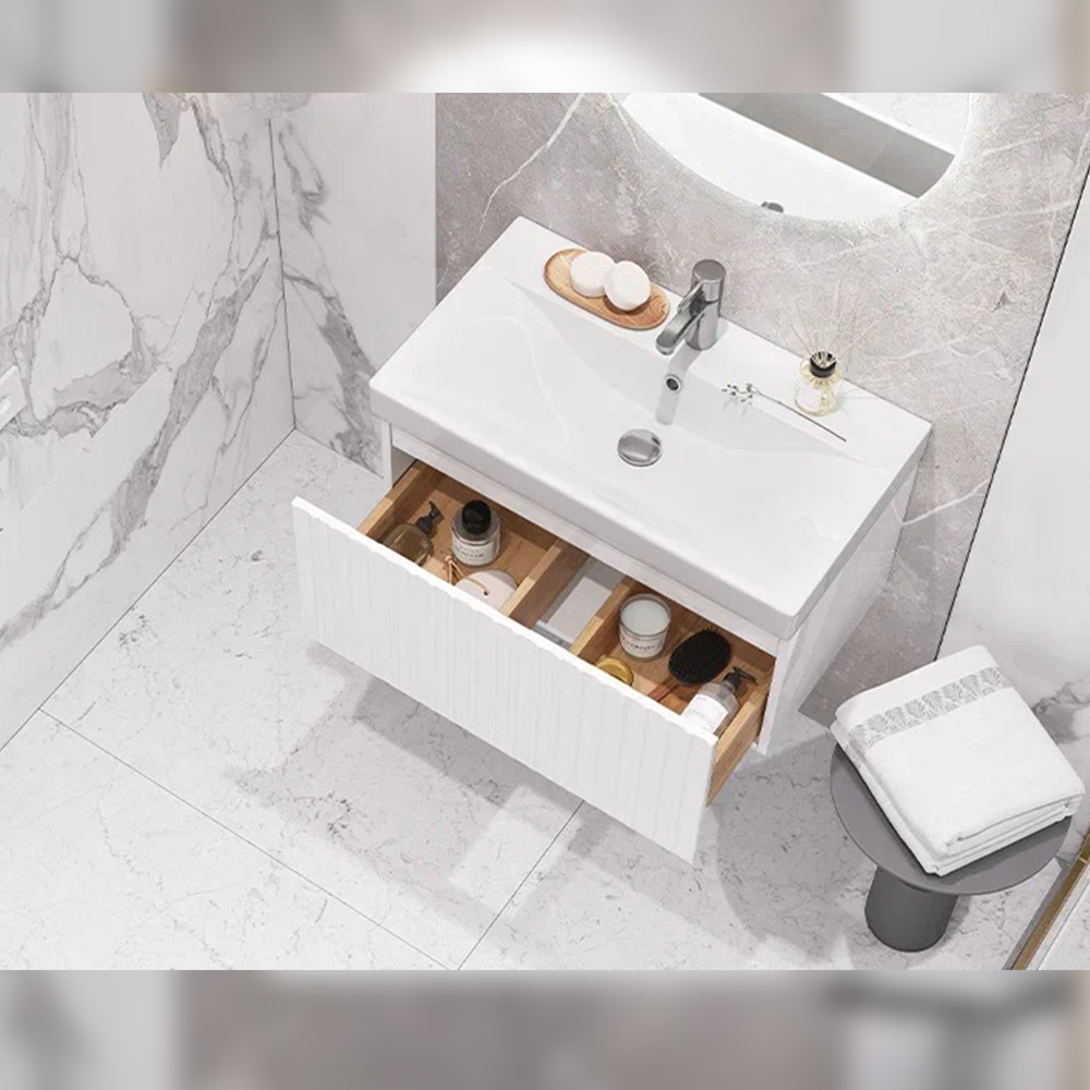 Тумба с раковиной подвесная Velvex Compo tp.COM.9696.70.1Y белый глянец, 70 см