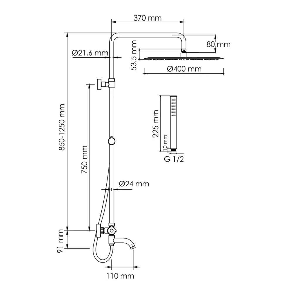 Душевая стойка WasserKraft A188.117.137.087.CH Thermo хром от магазина Vanna-Vanna.ru!