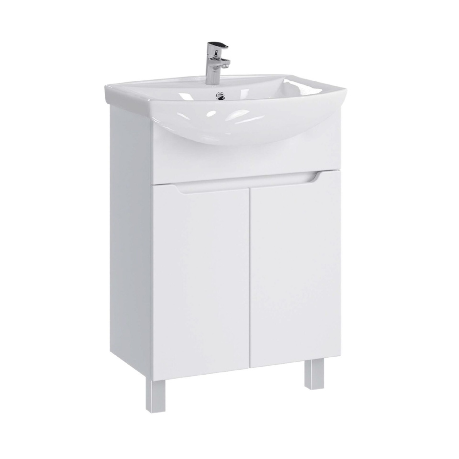 Тумба напольная SanStar Лайн 60 с раковиной Грация (комплект) белая