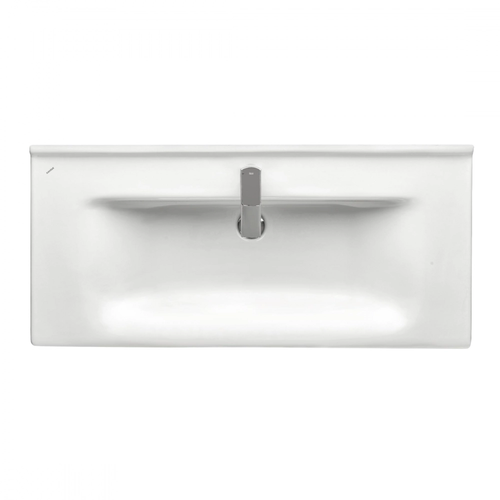 Тумба подвесная SanStar Riana 100 с раковиной Миранда 100, gold kraft