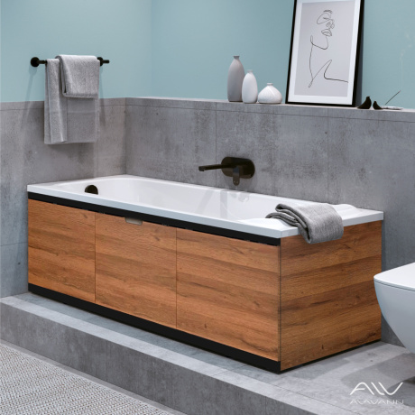 Экран под ванну Alavann Rita Black AL 170 раздвижной со съемной дверкой дуб