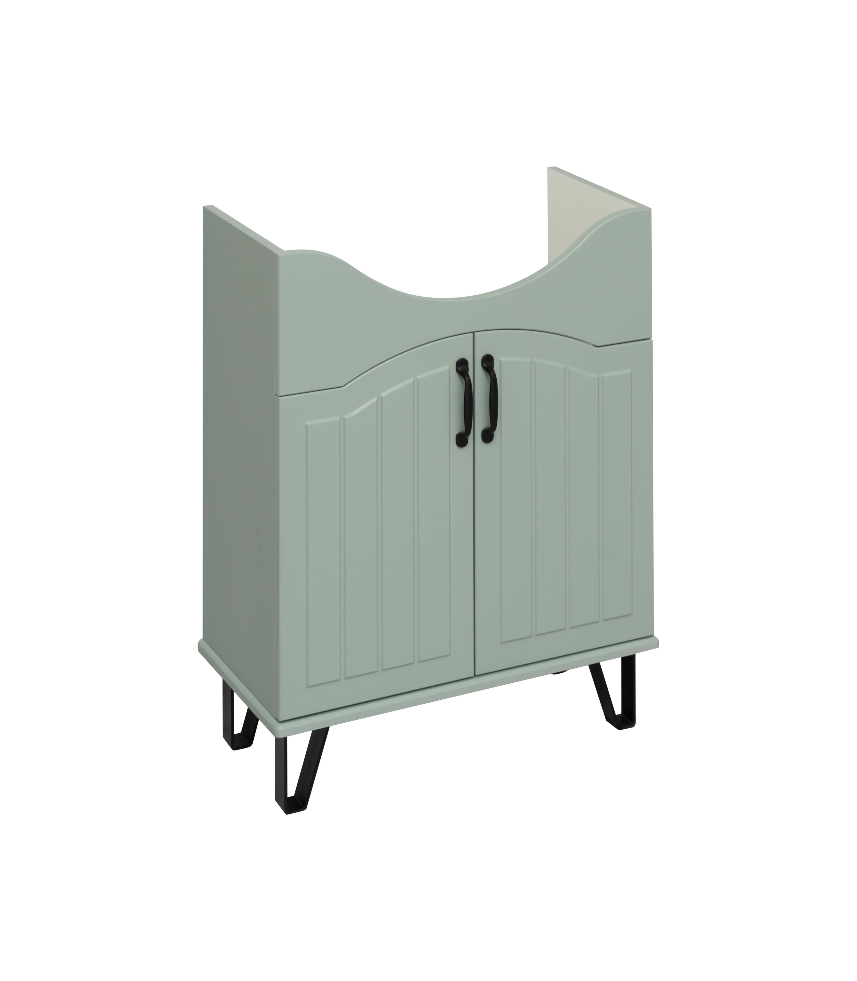 Тумба напольная Runo Марсель 65 с раковиной Классик 65, мята